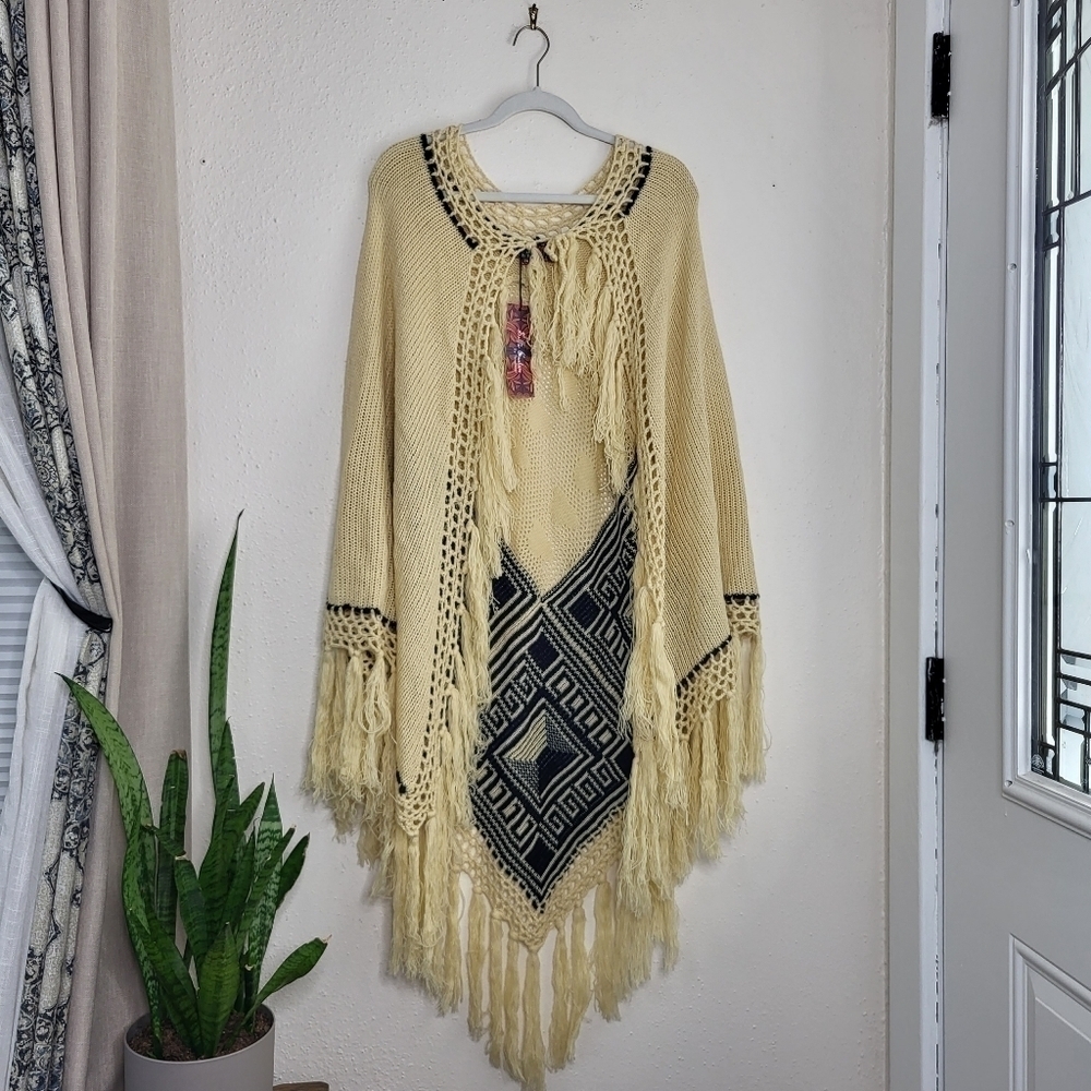 OPEN Front Poncho Sweater